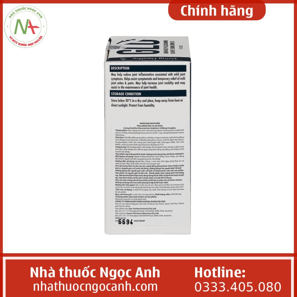 Thuốc Living Healthy Glucosamine Sulphate 1500mg Complex