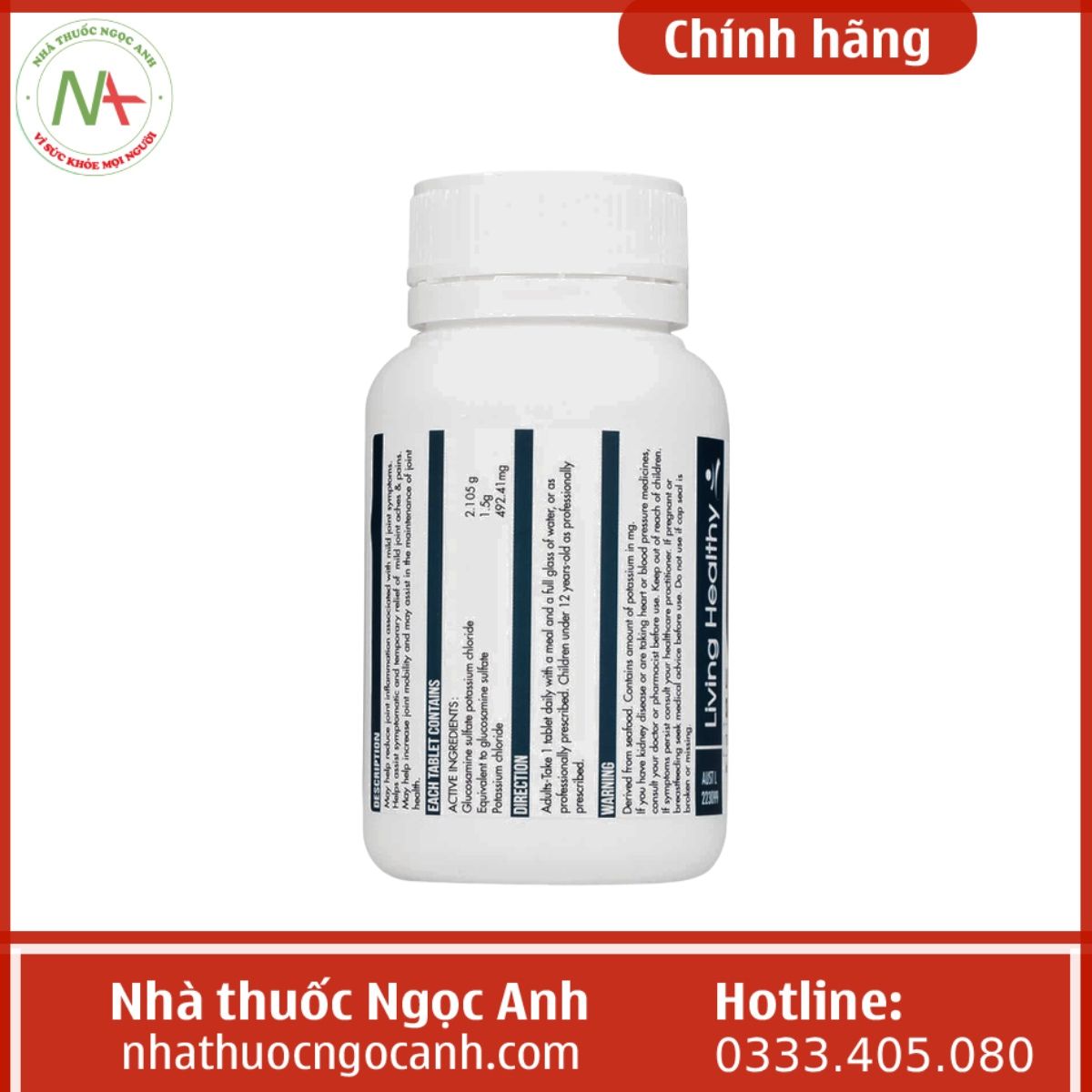 Thuốc Living Healthy Glucosamine Sulphate 1500mg Complex
