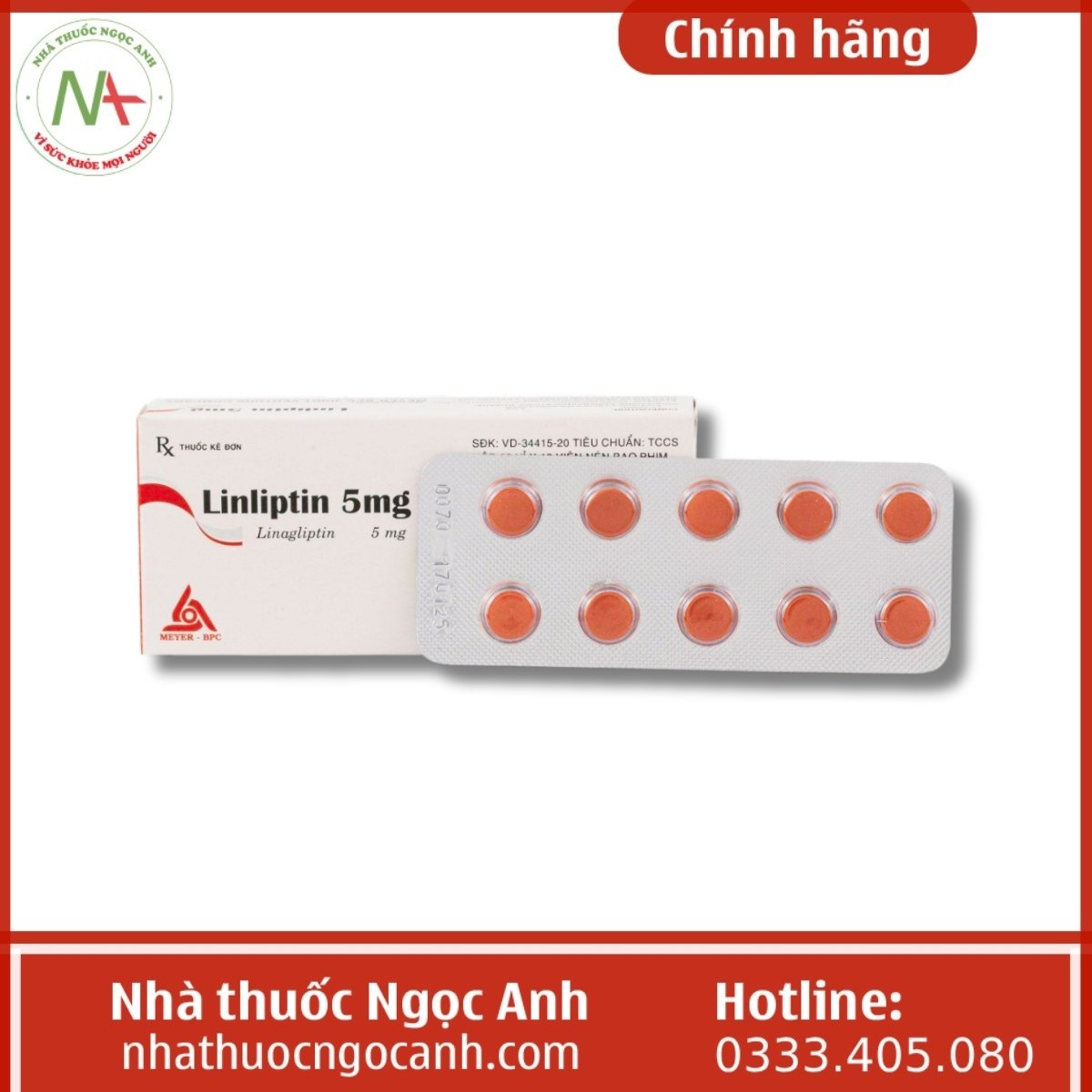 Lin Medication Thuốc Linliptin 5mg (Linagliptin 5mg) là thuốc gì, giá bao nhiêu?