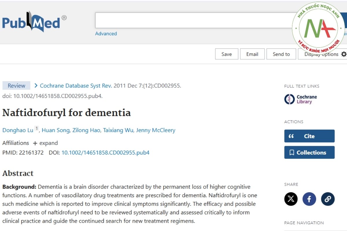 Hoạt chất Naftidrofuryl