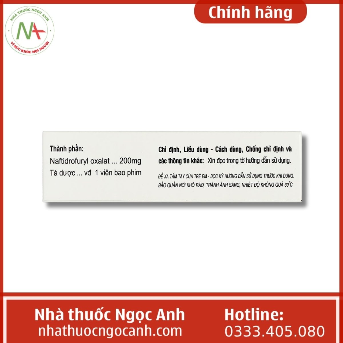 Thuốc Naftizine 200mg (Naftidrofuryl Oxalat 200mg)