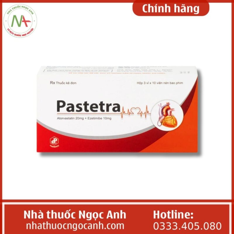 Thuốc Pastetra (Atorvastatin 20mg/ Ezetimibe10mg) là thuốc gì, có giá ...