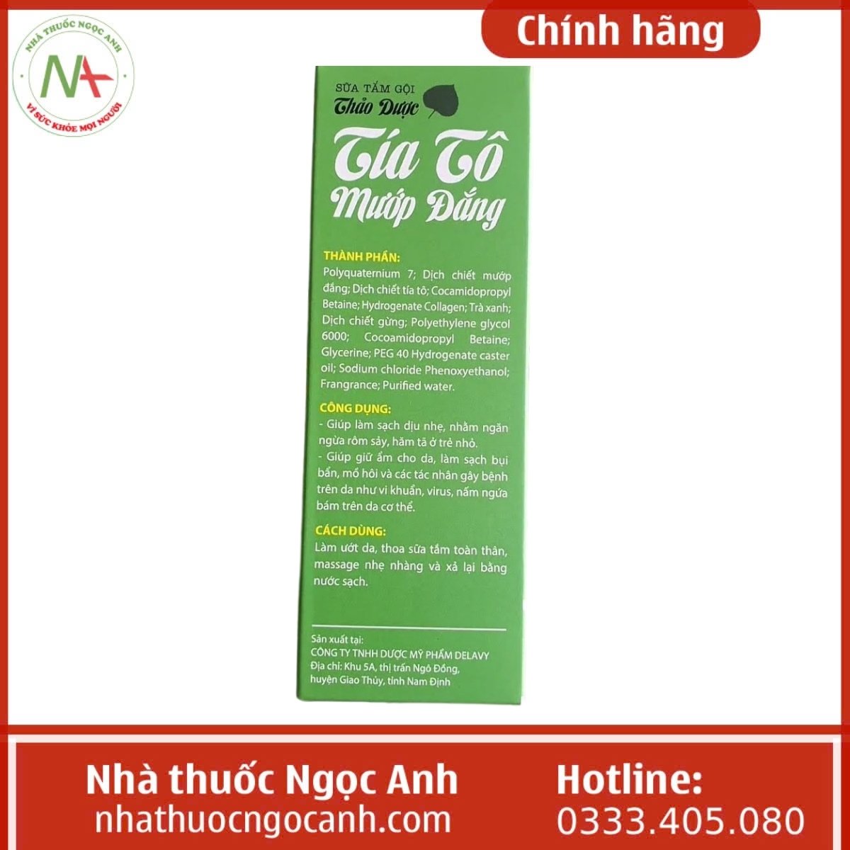 Sữa tắm gội thảo dược Tía Tô Mướp Đắng