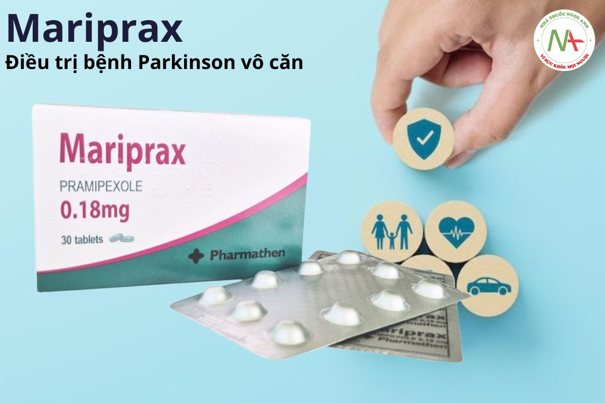 Mariprax 0,18mg 3 Mariprax 0.18mg điều trị bệnh Parkinson