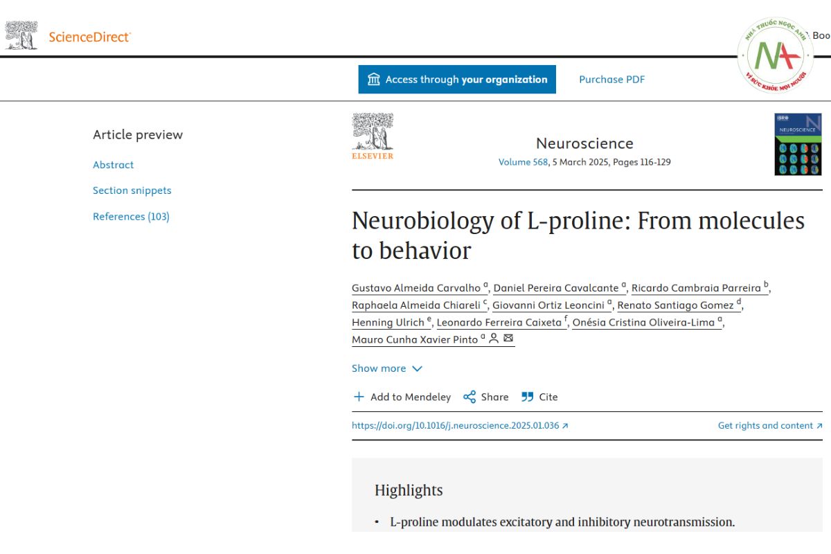 Nghiên cứu mới về L-proline
