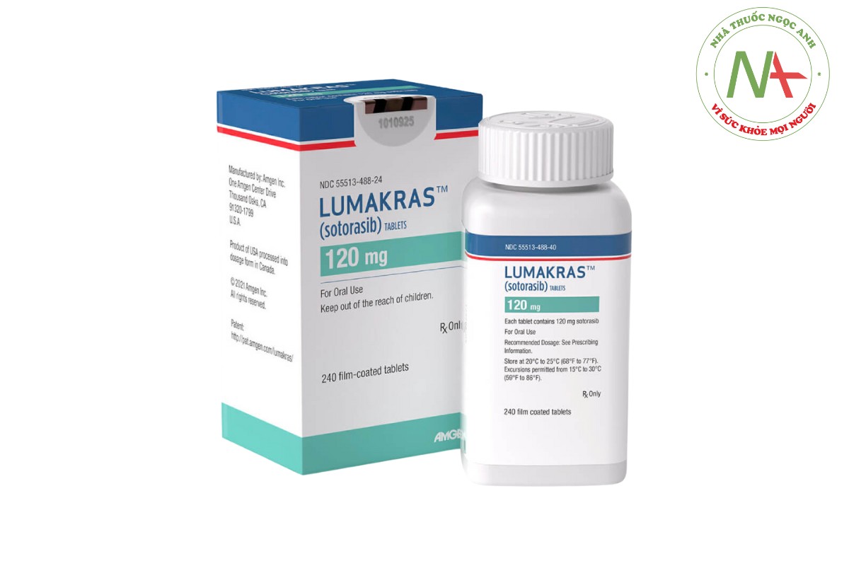 Sotorasib được bào chế dưới dạng viên nén bao phim, có các hàm lượng khác nhau từ 120 mg