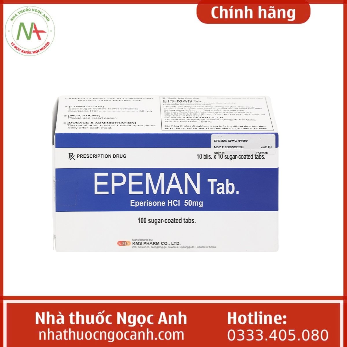 Thuốc Epeman Tab. 50mg