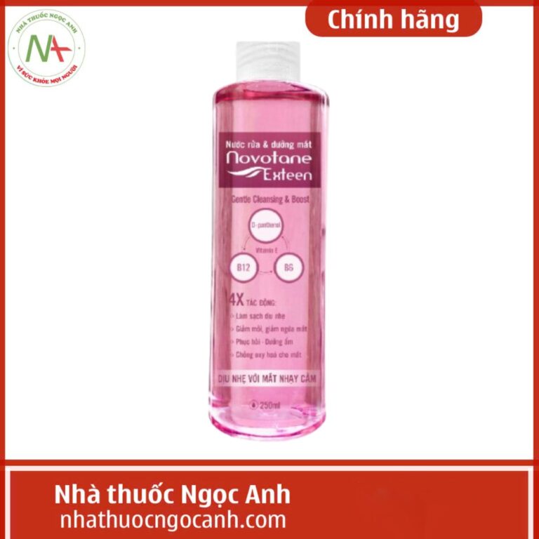 Nước Rửa Và Dưỡng Mắt Novotane Exteen Gentle Cleansing & Boost (Màu Hồng)