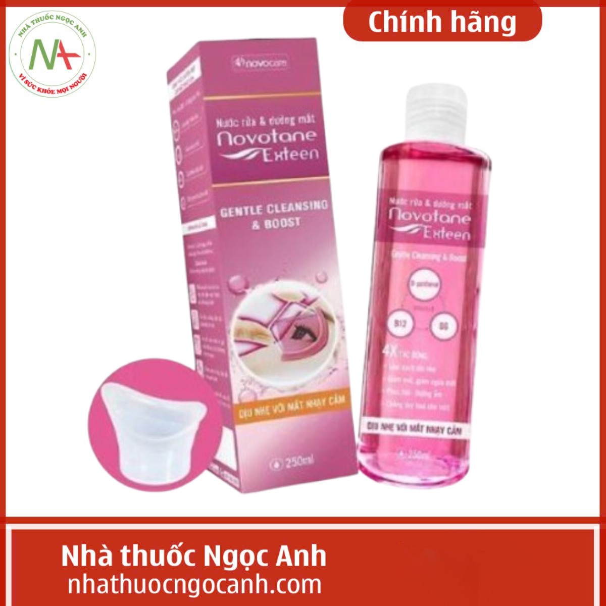 Nước Rửa Và Dưỡng Mắt Novotane Exteen Gentle Cleansing & Boost (Màu Hồng)