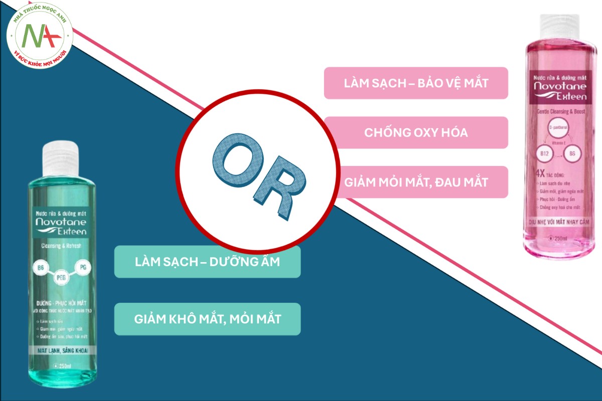 So sánh 2 sản phẩm novotane exteen màu hồng và màu xanh