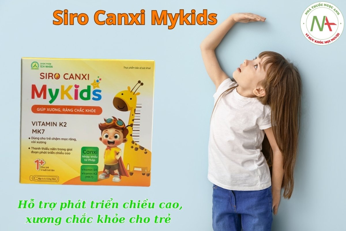 Siro Canxi Mykids 3 Siro Canxi Mykids hỗ trợ phát triển chiều cao, xương chắc khỏe cho trẻ