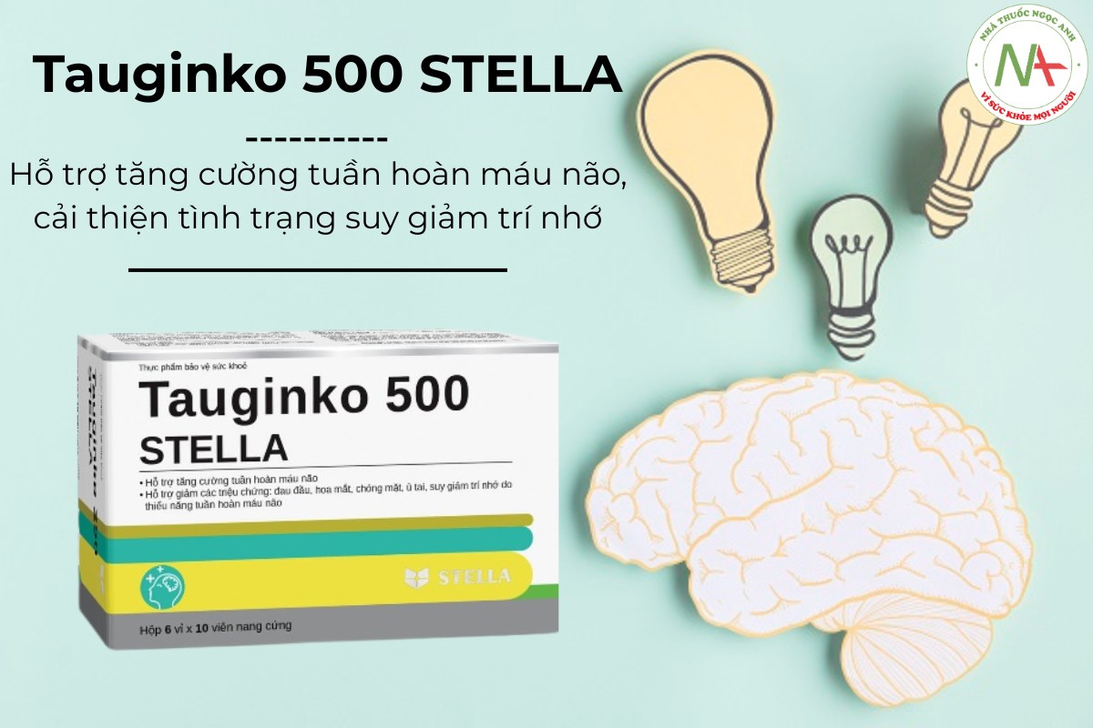 Tauginko 500 STELLA 3 Tauginko 500 STELLA hỗ trợ tăng cường tuần hoàn máu não, cải thiện tình trạng suy giảm trí nhớ