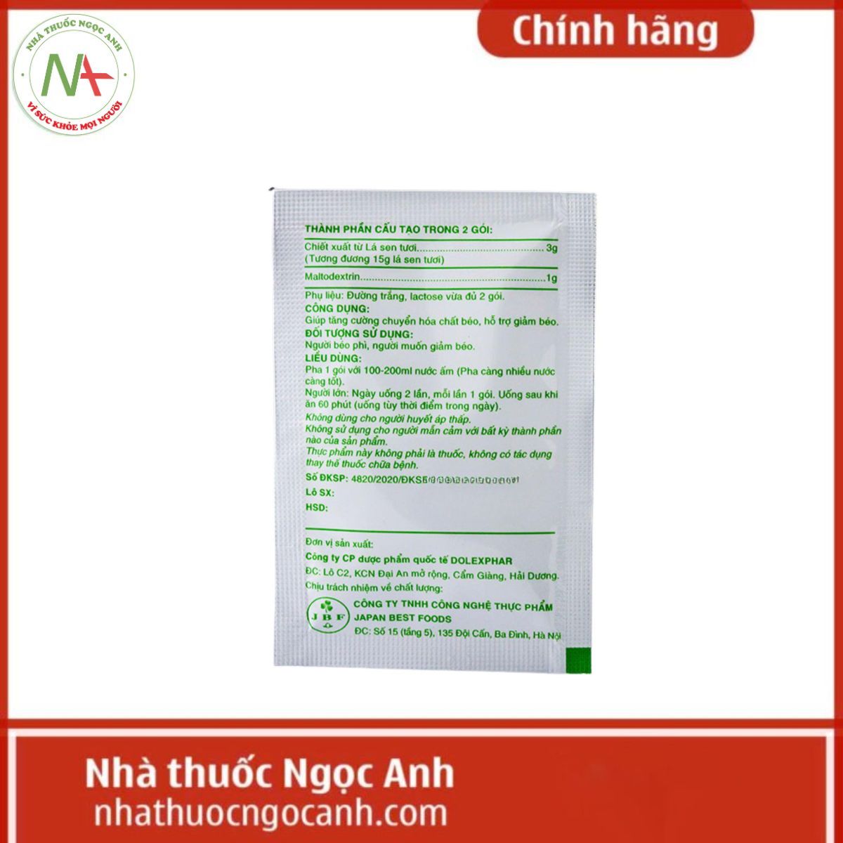 Chiết Xuất Sen Tươi JBFChiết Xuất Sen Tươi JBF