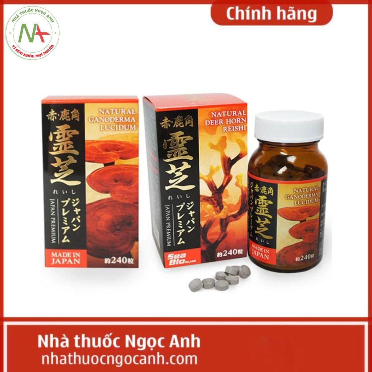 Linh chi sừng hươu đỏ Japan Premium