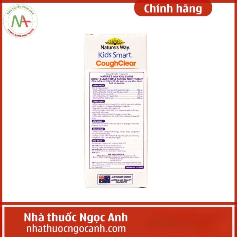 Thuốc Nature’s Way Kids Smart Cough Clear Triple Action Syrup giá bao ...