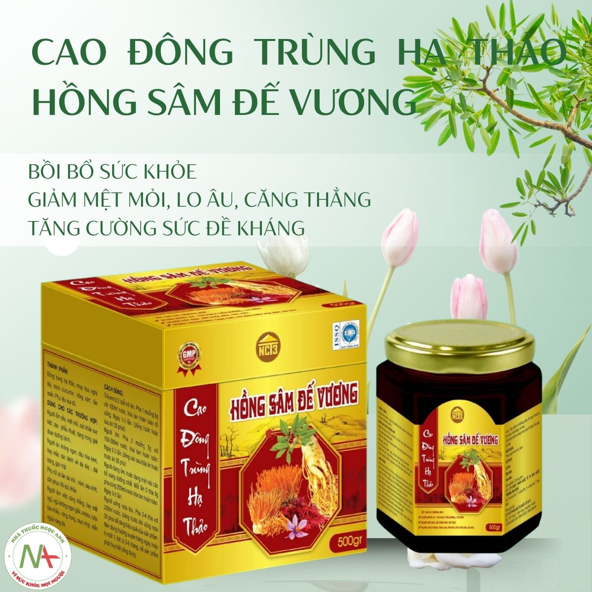 Cao Đông Trùng Hạ Thảo Hồng Sâm Đế Vương hỗ trợ bồi bổ sức khỏe