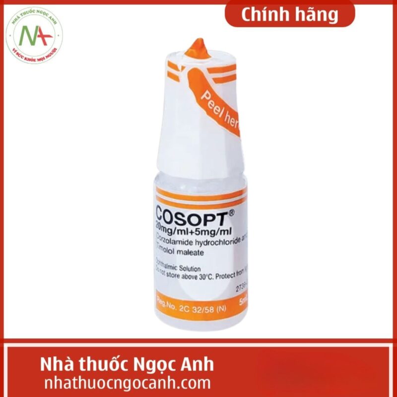 Thuốc Cosopt 20mg/ml+5mg/ml (Dorzolamid/Timolol) giá bao nhiêu, mua ở đâu?