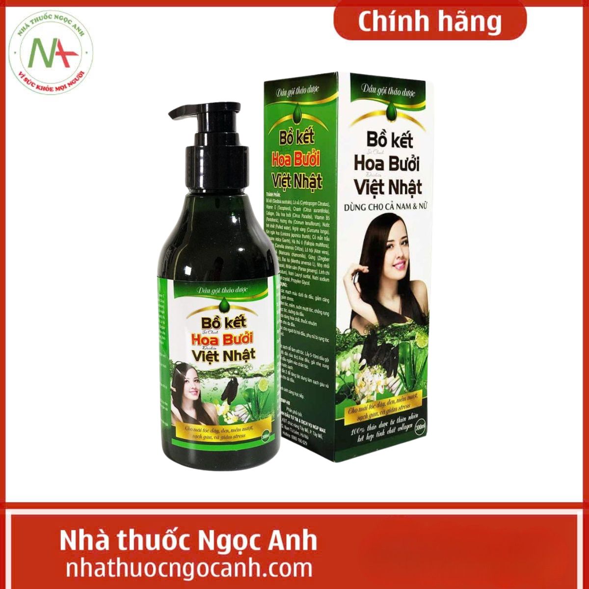 Dầu gội thảo dược Bồ Kết Hoa Bưởi Việt Nhật