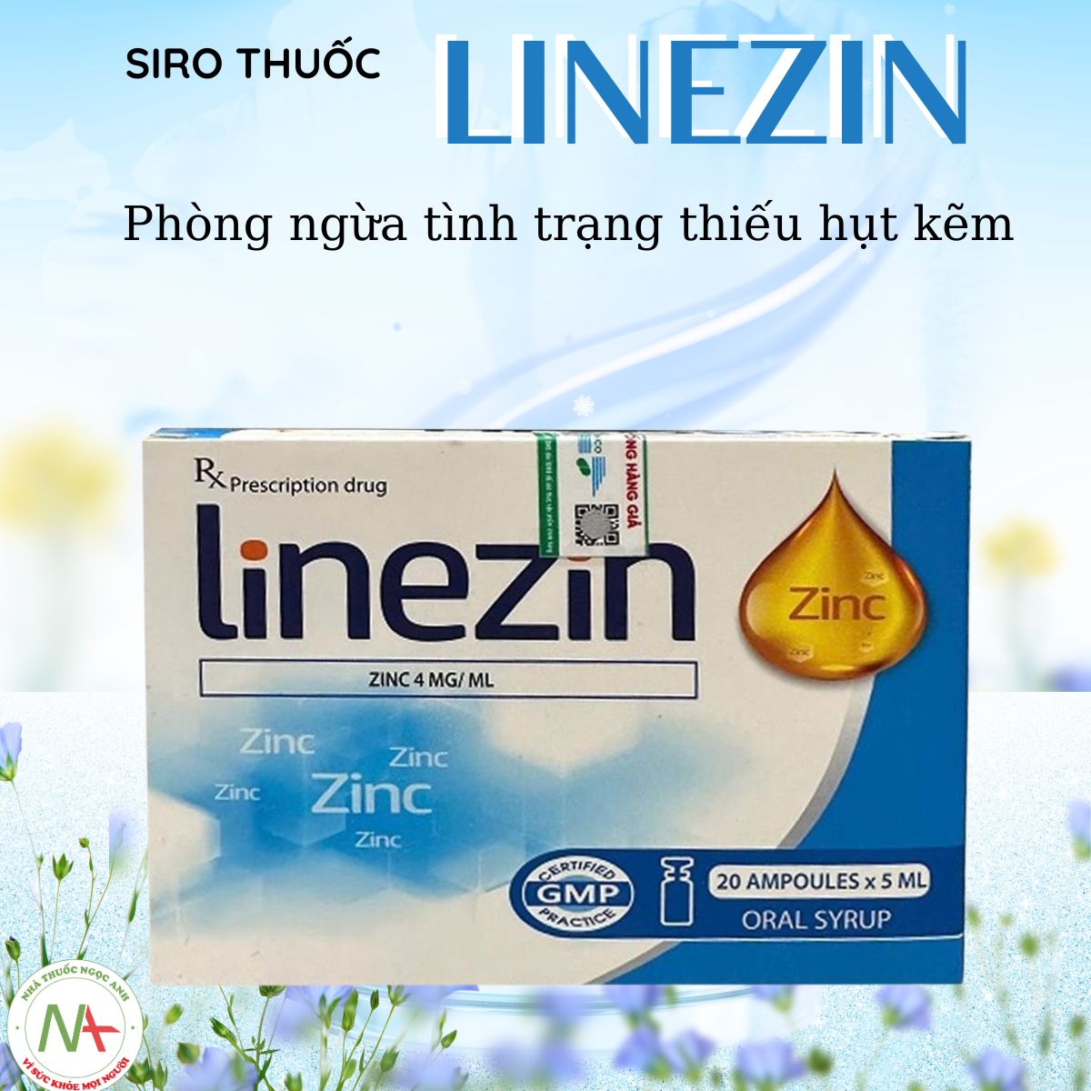 Linezin 20mg/5ml điều trị thiếu hụt kẽm