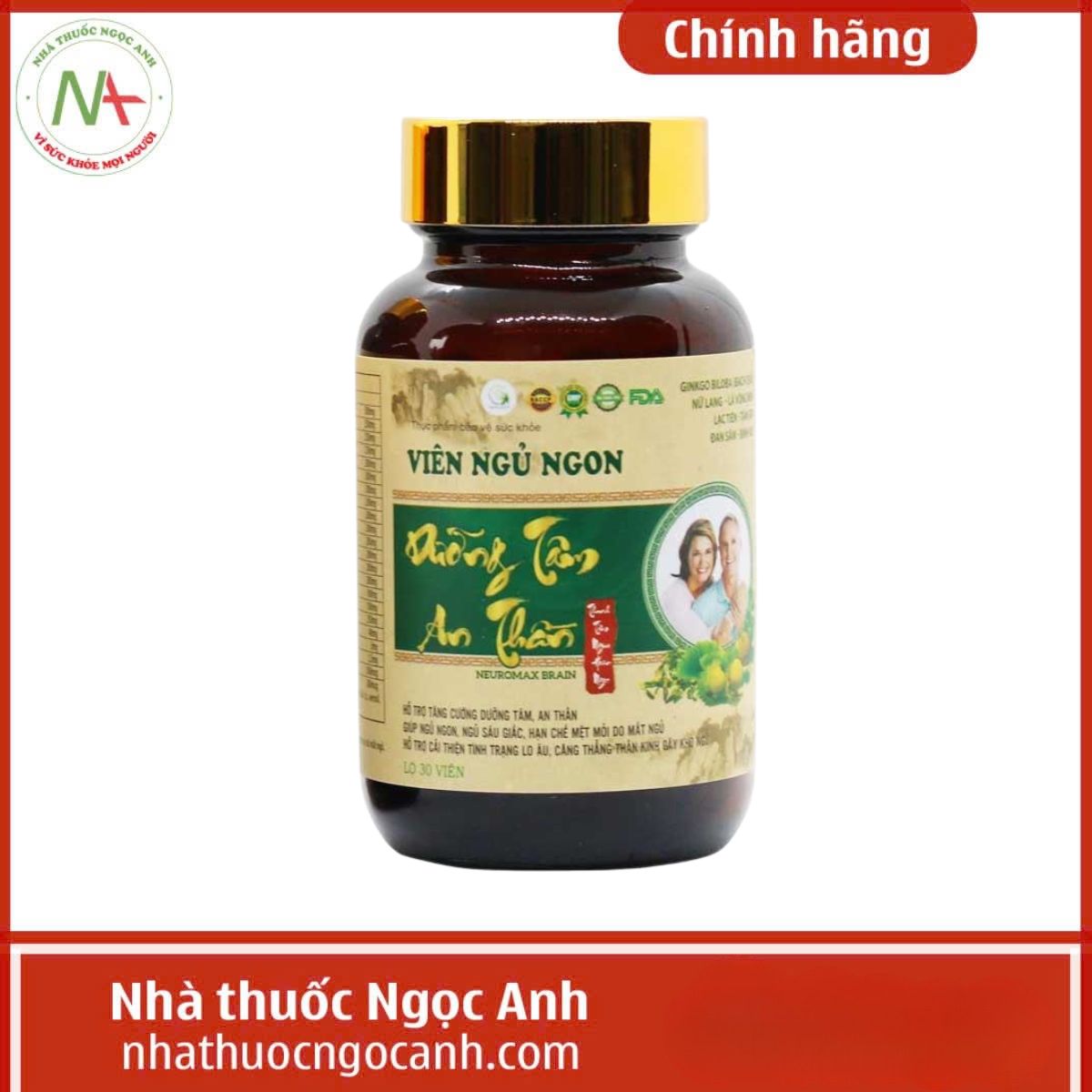 Viên ngủ ngon Dưỡng Tâm An Thần Neuromax Brain Thanh Tâm Ngưu Hoàn Ngọc
