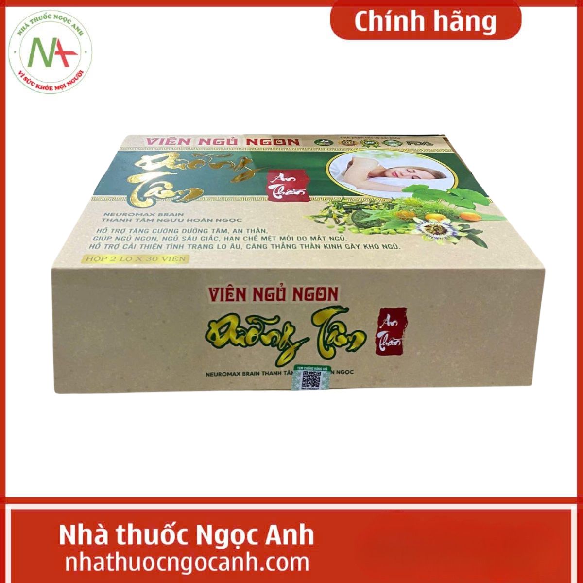 Viên ngủ ngon Dưỡng Tâm An Thần Neuromax Brain Thanh Tâm Ngưu Hoàn Ngọc