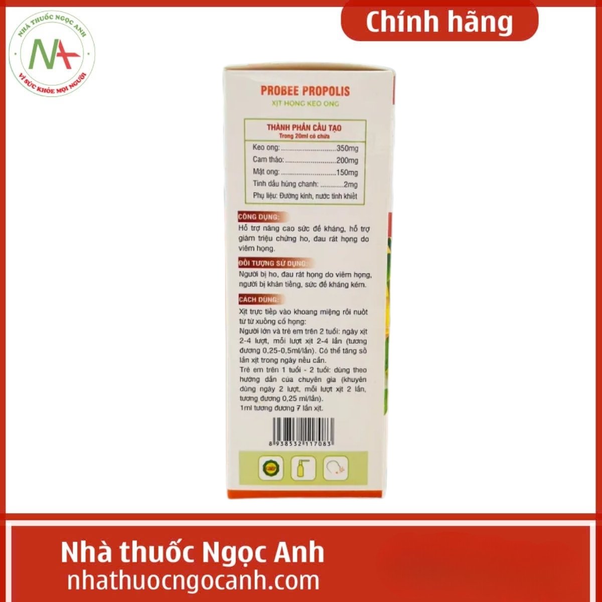 Probee Propolis Xịt họng keo ong