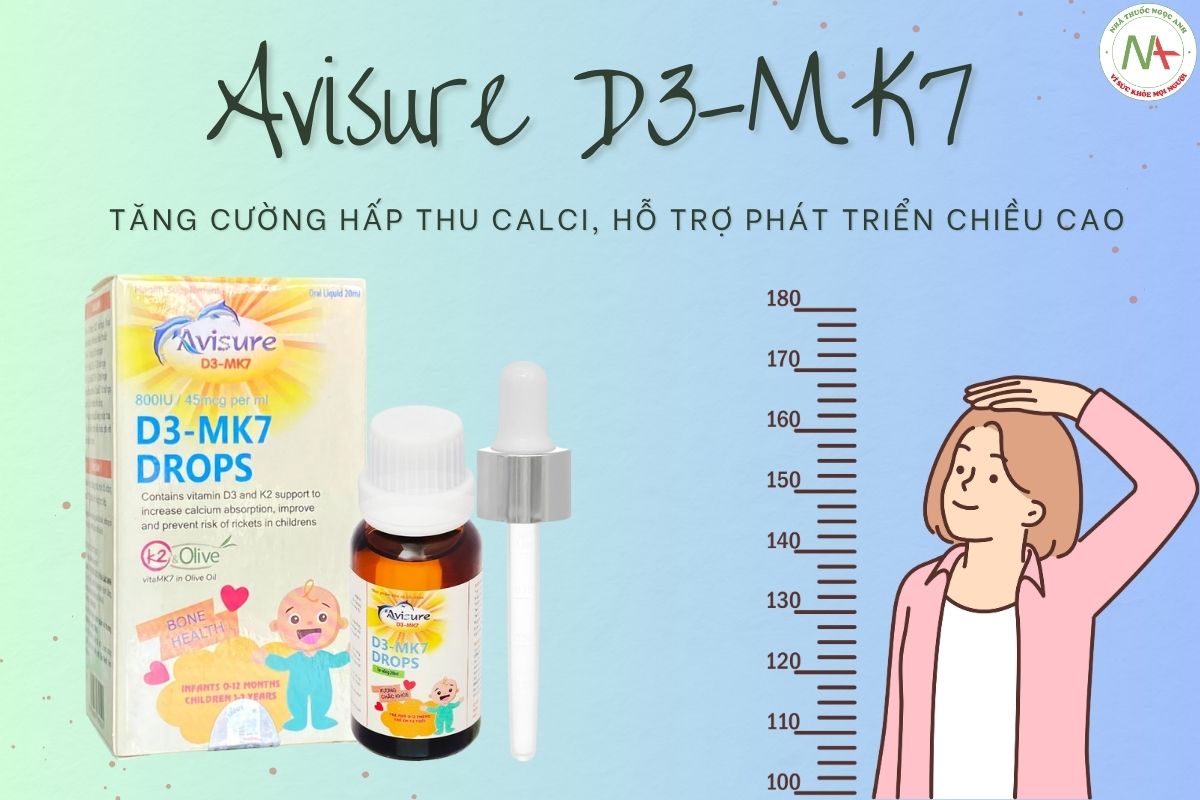 Avisure D3-MK7 Drops cải thiện khả năng hấp thu calci, tăng cường sức khỏe xương răng