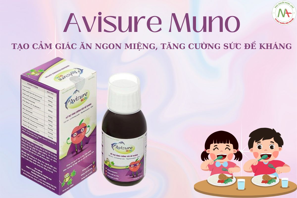 Avisure Muno tạo cảm giác ăn ngon miệng; tăng cường sức đề kháng