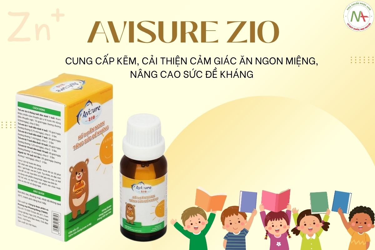 Avisure Zio cung cấp kẽm, cải thiện cảm giác ăn ngon miệng, nâng cao sức đề kháng