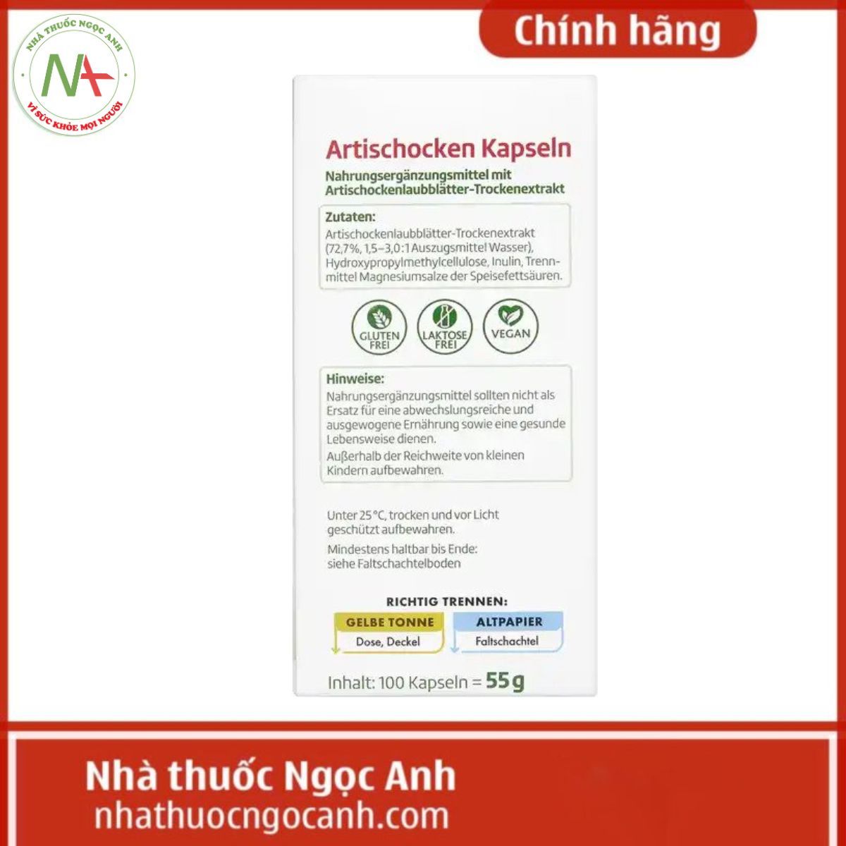Bổ Gan Altapharma Artischocken
