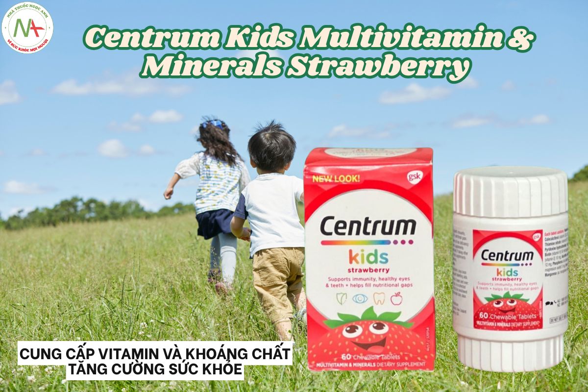Centrum Kids Multivitamin & Minerals Strawberry hỗ trợ nâng cao sức đề kháng, duy trì hệ miễn dịch