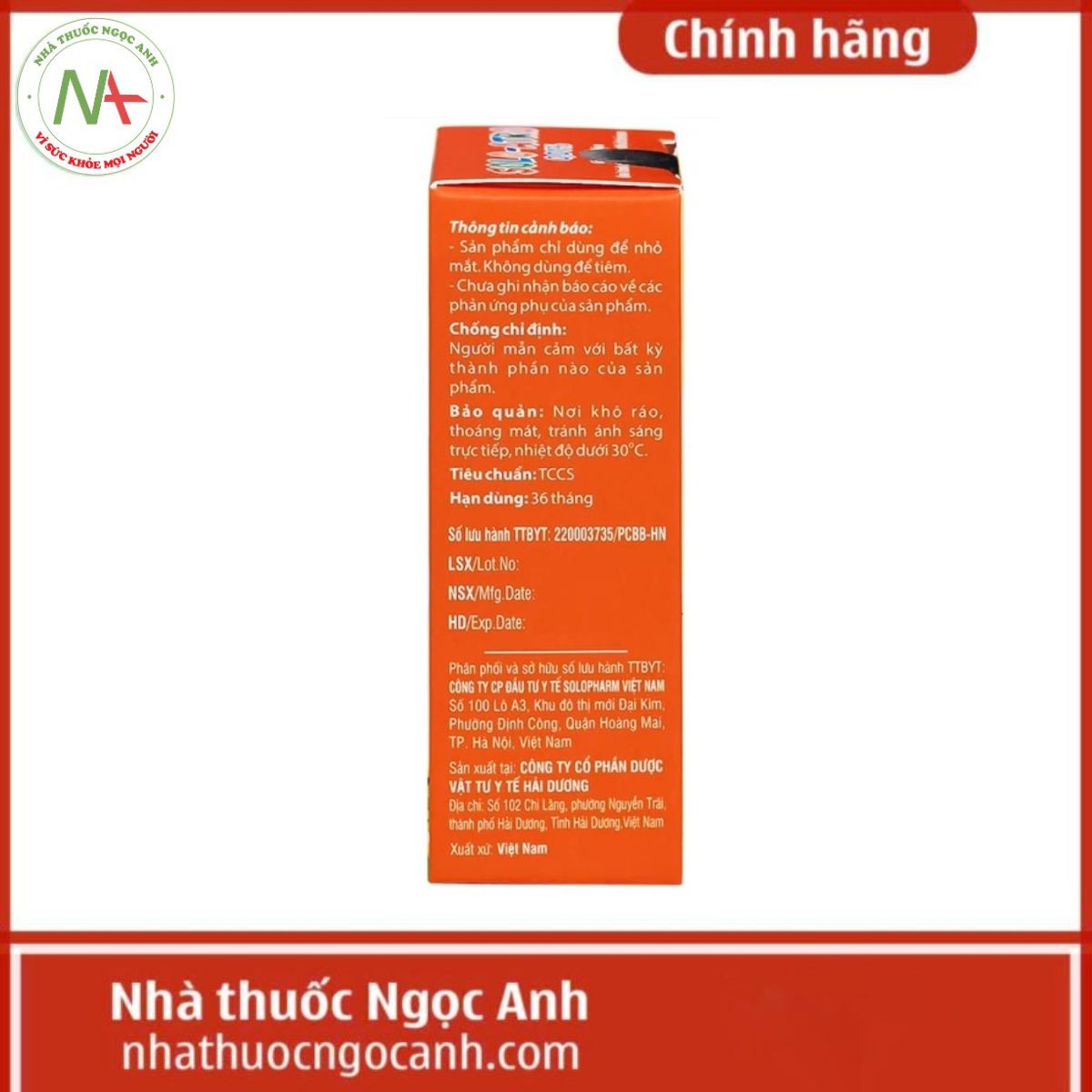 Dung dịch nhỏ mắt Solo-Atro 0,01%