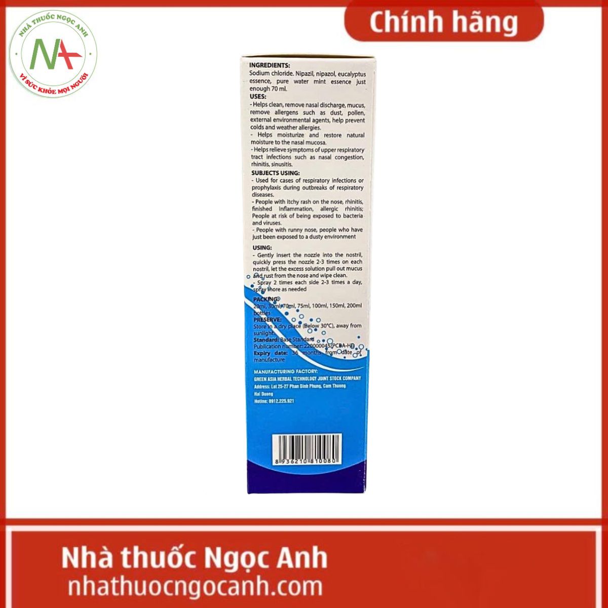 Dung dịch xịt mũi Asia Nosecare Adult