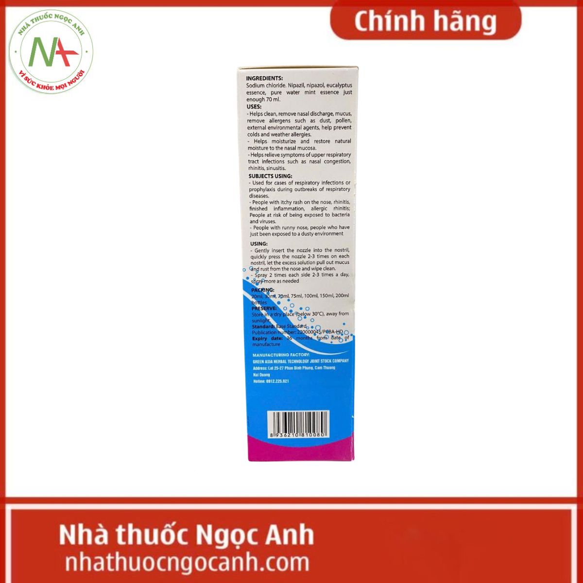 Dung dịch xịt mũi Asia Nosecare Baby