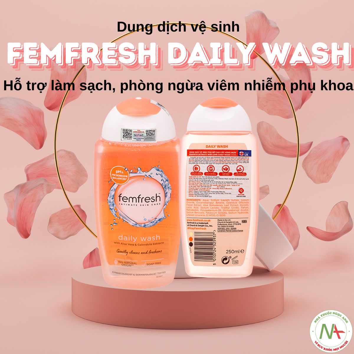 Femfresh Intimate Skin Care Daily Wash hỗ trợ làm sạch dịu nhẹ