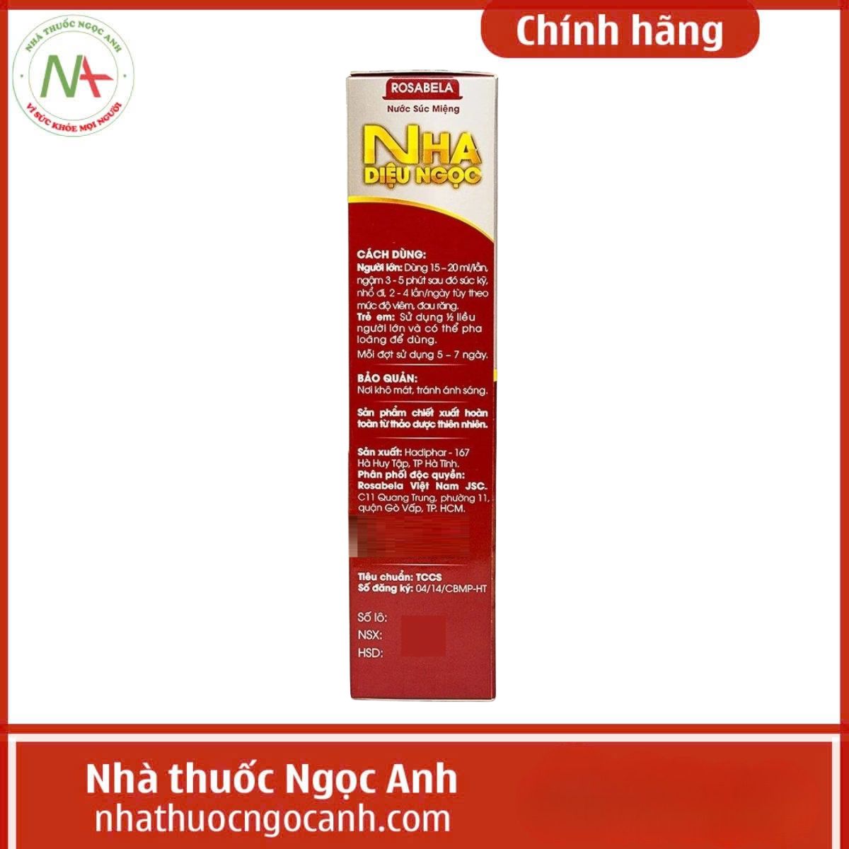 Nước Súc Miệng Nha Diệu Ngọc