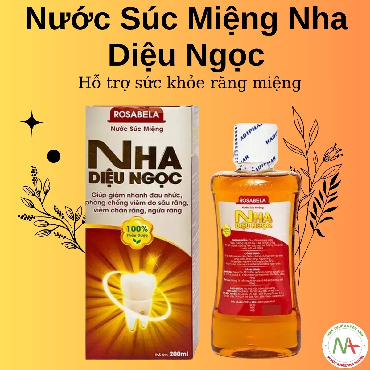 Nước Súc Miệng Nha Diệu Ngọc 3 Nước Súc Miệng Nha Diệu Ngọc hỗ trợ chăm sóc sức khỏe răng miệng