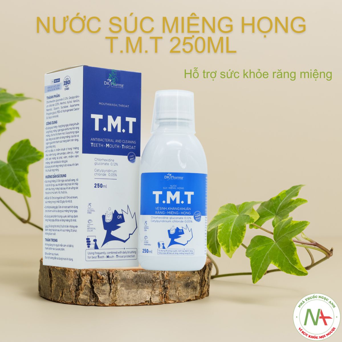 Nước súc miệng họng T.M.T 250ml 3 Nước súc miệng họng T.M.T 250ml hỗ trợ làm sạch khoang miệng, kháng khuẩn, chống viêm