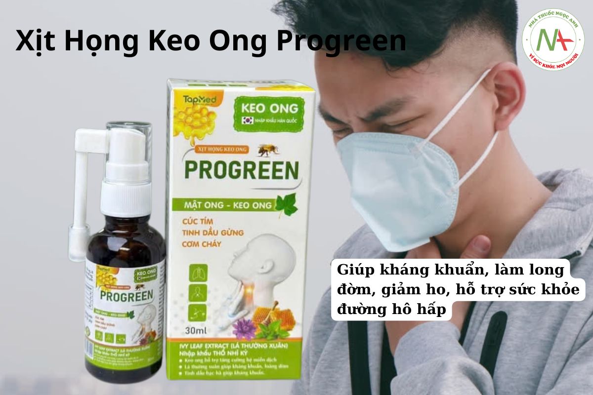 Xịt Họng Keo Ong Progreen 3 Xịt Họng Keo Ong Progreen