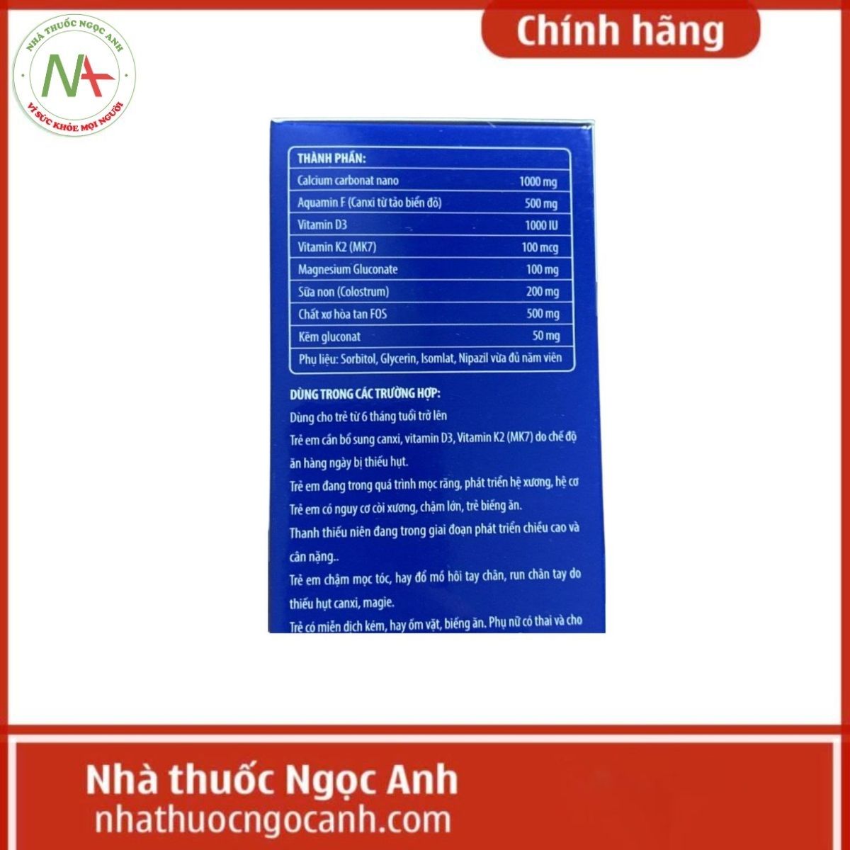 Milk Calcium Kids D3 MK7 Màu Xanh Dương