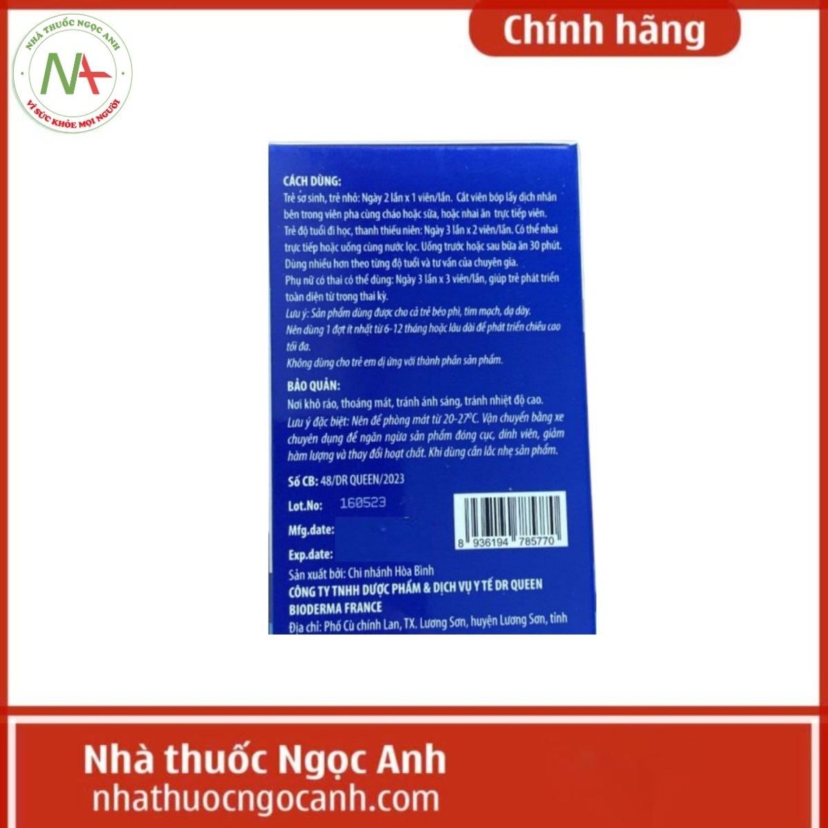 Milk Calcium Kids D3 MK7 Màu Xanh Dương