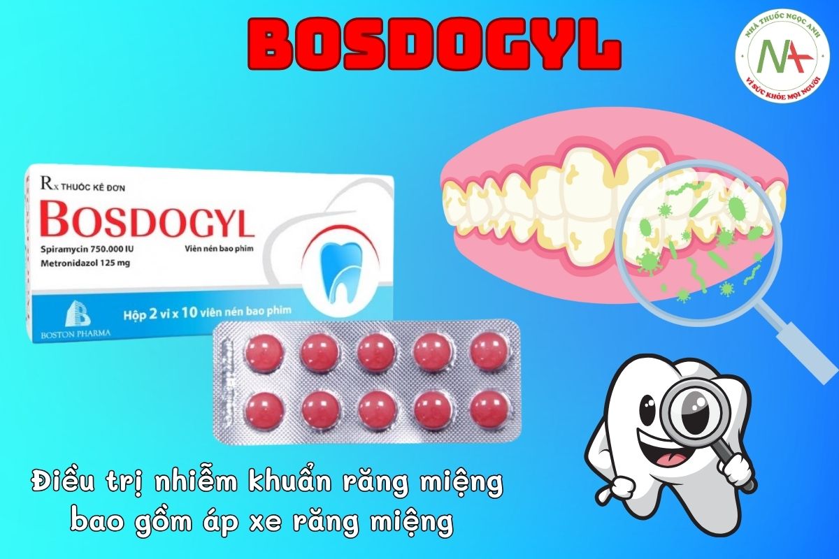 Thuốc Bosdogyl điều trị nhiễm khuẩn răng miệng bao gồm áp xe răng miệng