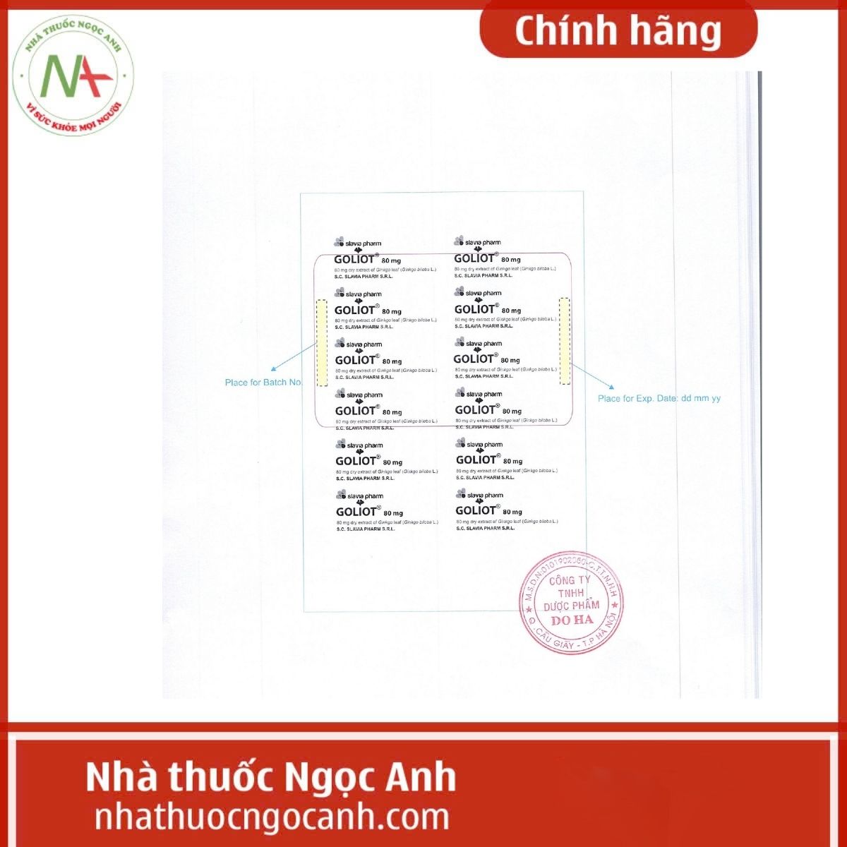 Hướng dẫn sử dụng thuốc Goliot 80mg