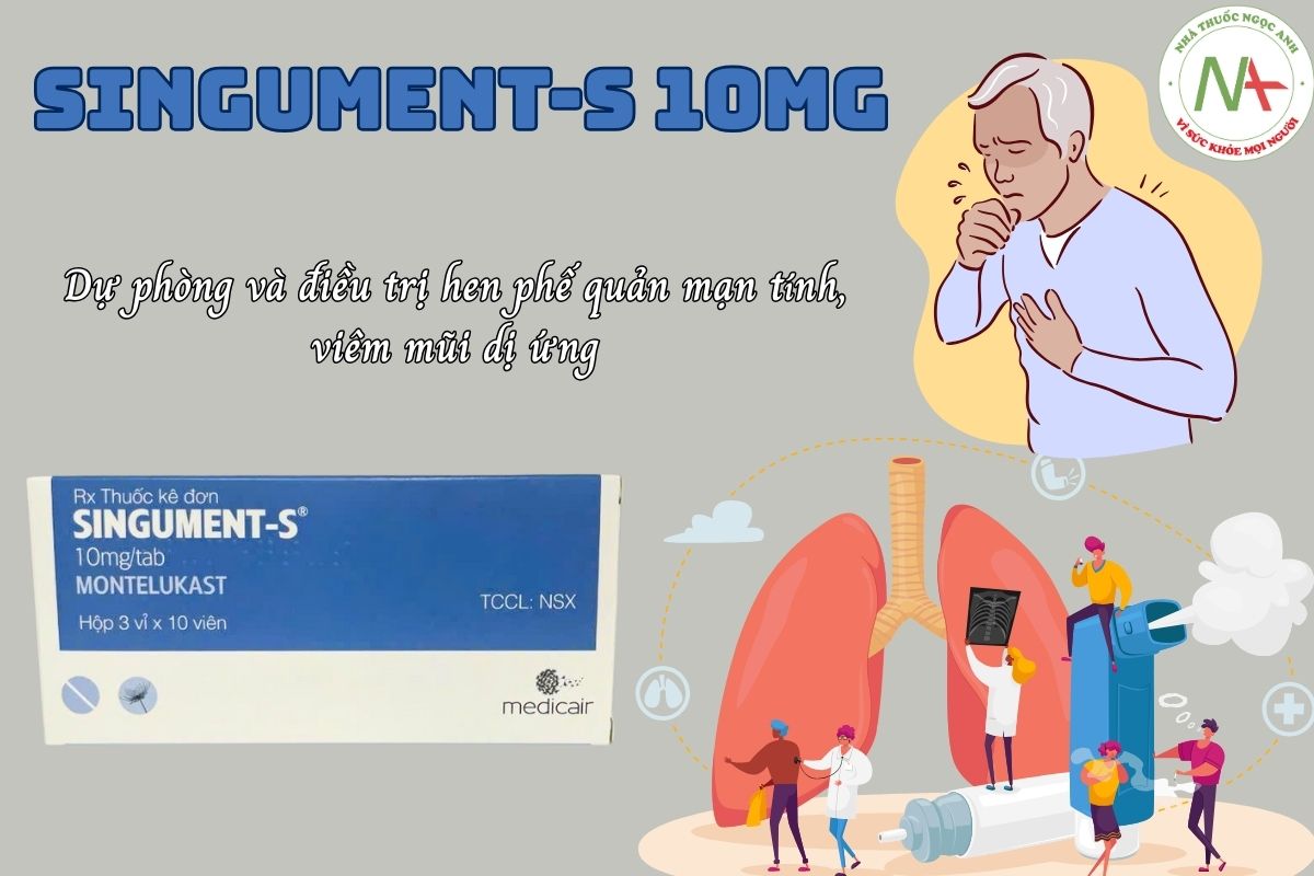 Thuốc Singument-S 10mg điều trị hen phế quản mạn tính, viêm mũi dị ứng
