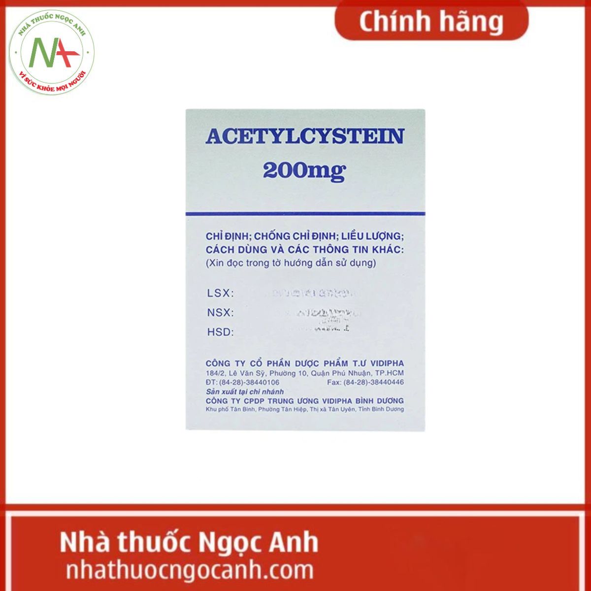 Acetylcystein 200mg Vidipha
