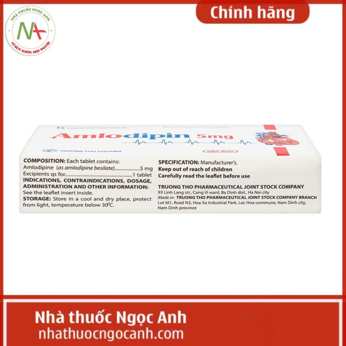 Amlodipin 5mg Trường Thọ