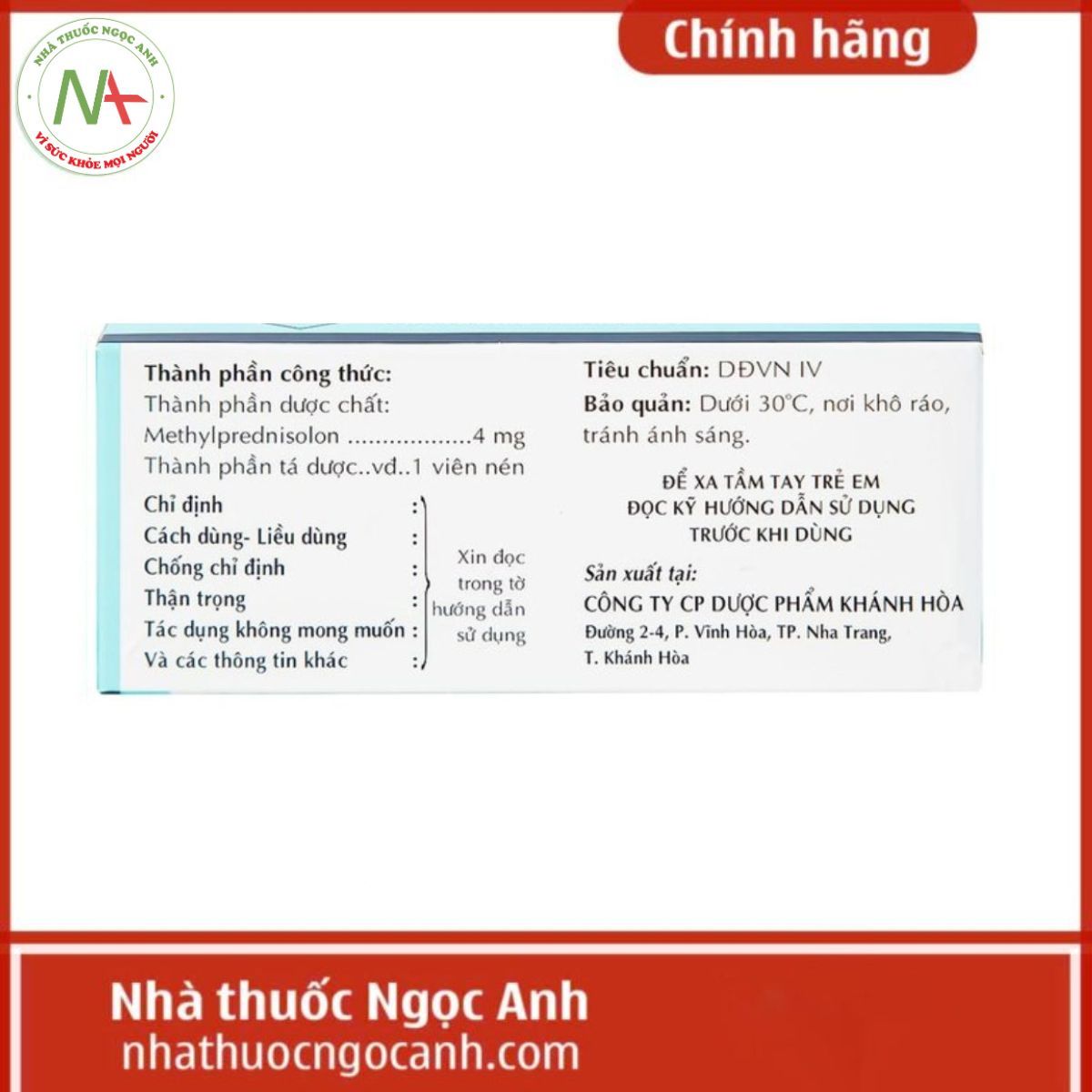 Methylprednisolon 4 Khapharco