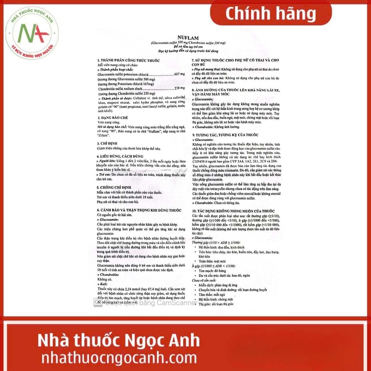 Hướng dẫn sử dụng thuốc Nuflam