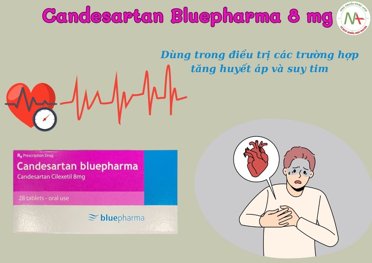 Thuốc Candesartan Bluepharma 8 mg điều trị tăng huyết áp và suy tim