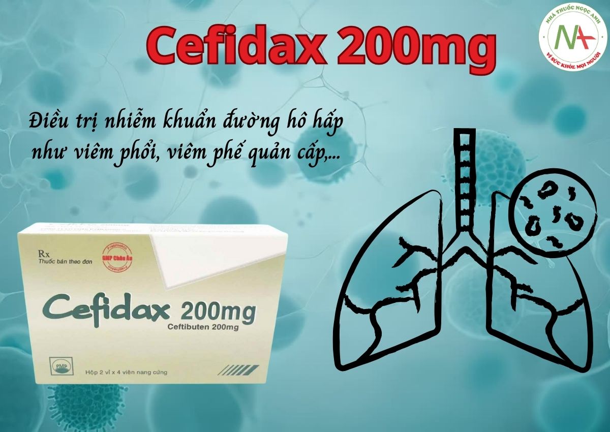 Cefidax 200mg 3 Thuốc Cefidax 200mg điều trị nhiễm khuẩn đường hô hấp